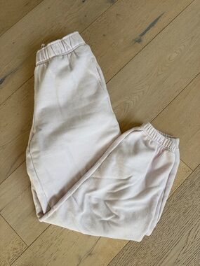 Athleta XXS Fleece-Lined Joggers in Pale Pink